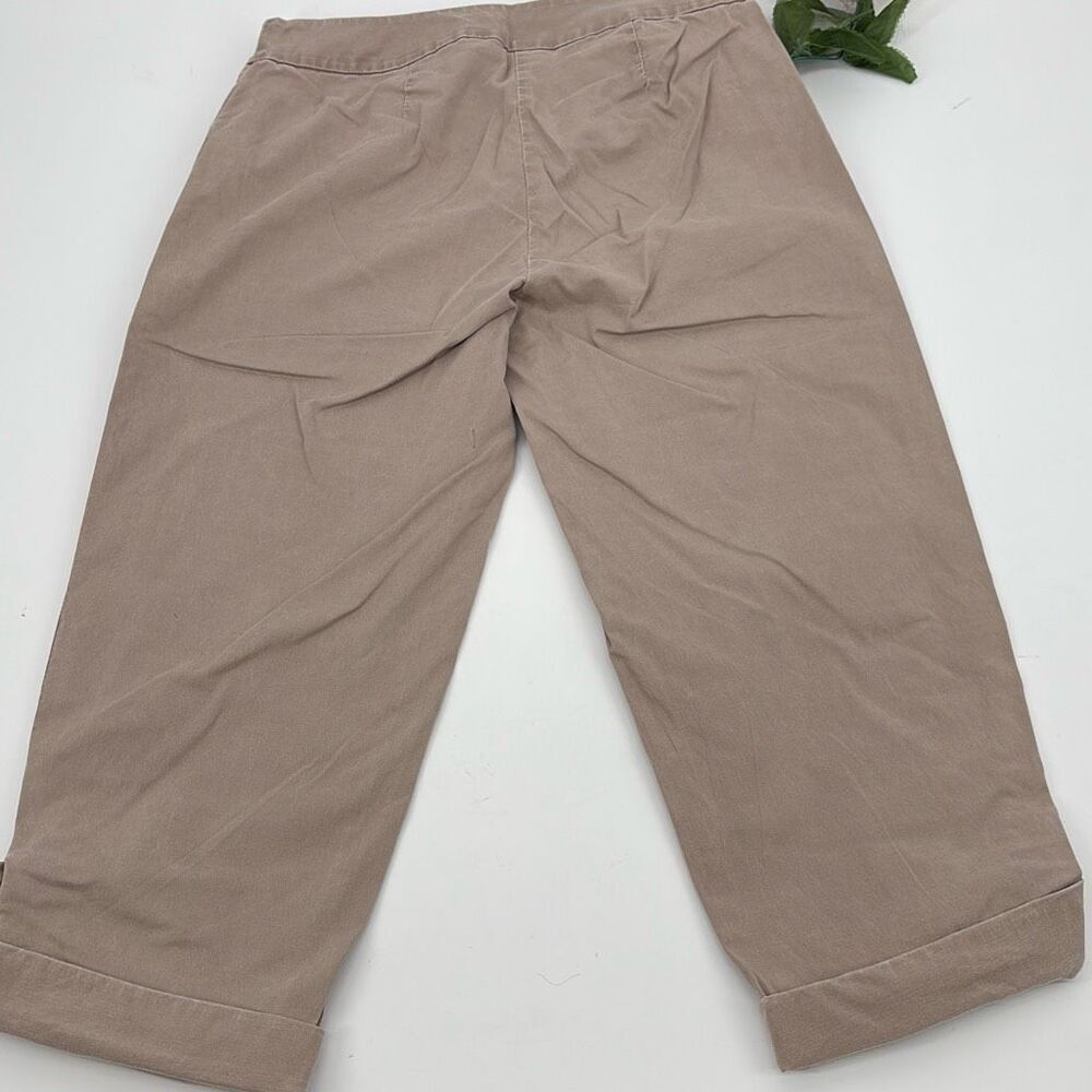 Eileen Fisher Roll-Cuff Cotton Lyocell Blend Cropped Capri Pants Beige Size PP - Picture 2 of 12